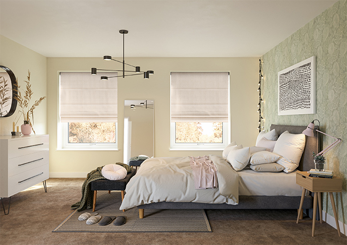 Atina (Blackout), Oatmeal - Motorised Roman Blind - Image 8